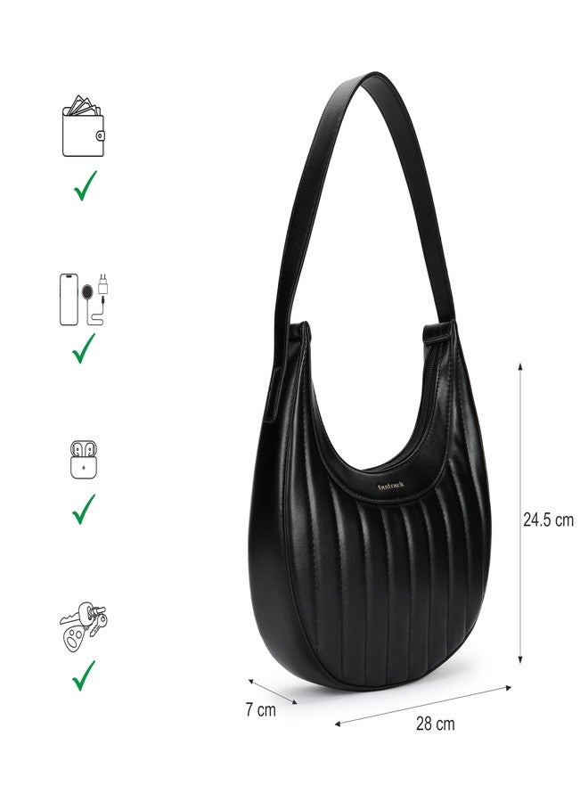 Fastrack Quilted Shoulder Bag for Women | Faux Leather Handbag with Zip Closure, Dual Handles and Gold Hardware | Compact Structured Bag for College, Cafés and Everyday Outings - Image 4